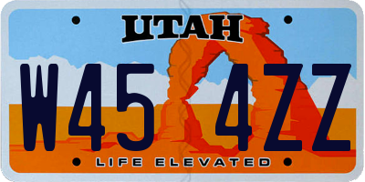 UT license plate W454ZZ