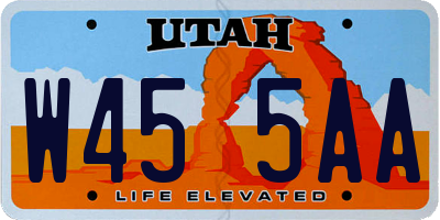 UT license plate W455AA