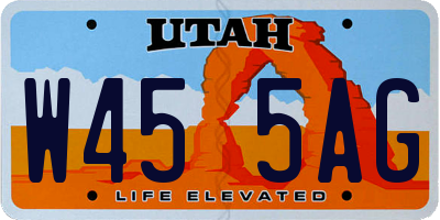 UT license plate W455AG