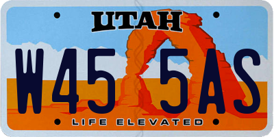 UT license plate W455AS