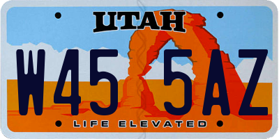 UT license plate W455AZ
