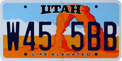 UT license plate W455BB