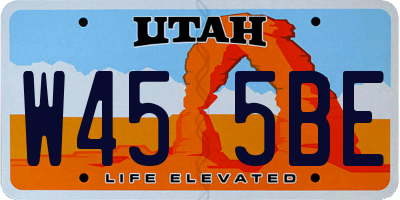 UT license plate W455BE