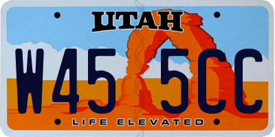 UT license plate W455CC
