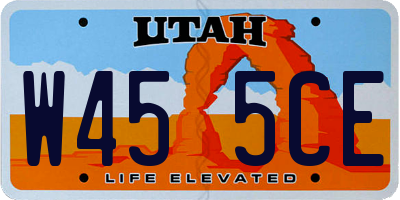 UT license plate W455CE