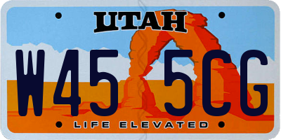 UT license plate W455CG