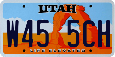 UT license plate W455CH