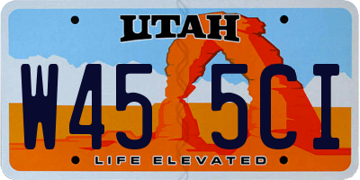 UT license plate W455CI