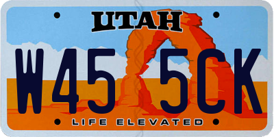 UT license plate W455CK