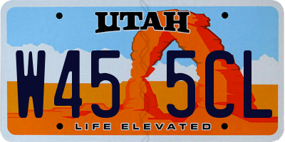 UT license plate W455CL