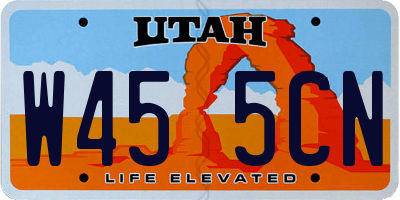 UT license plate W455CN