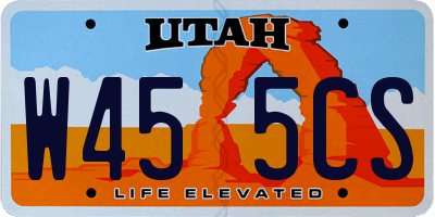 UT license plate W455CS