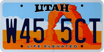 UT license plate W455CT
