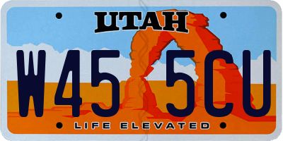 UT license plate W455CU