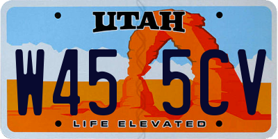 UT license plate W455CV