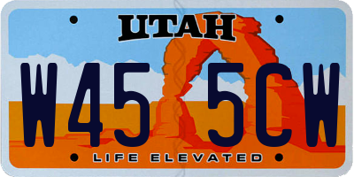 UT license plate W455CW