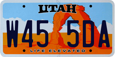 UT license plate W455DA