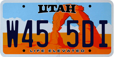UT license plate W455DI