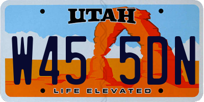 UT license plate W455DN