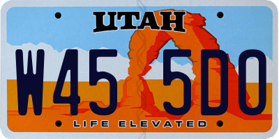 UT license plate W455DO