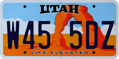 UT license plate W455DZ