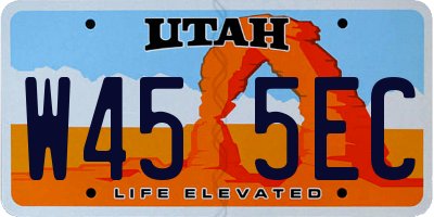UT license plate W455EC