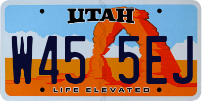 UT license plate W455EJ