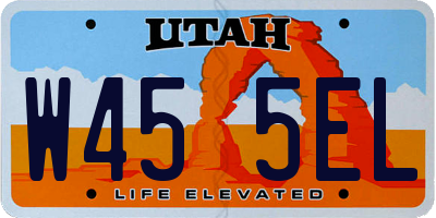 UT license plate W455EL