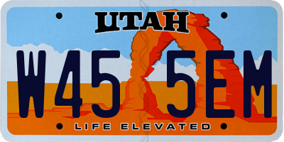 UT license plate W455EM
