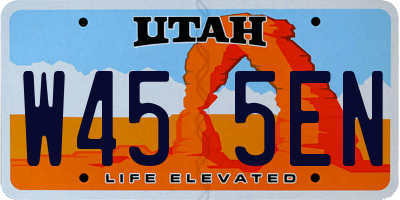 UT license plate W455EN