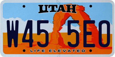 UT license plate W455EO