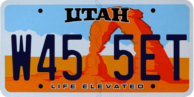 UT license plate W455ET