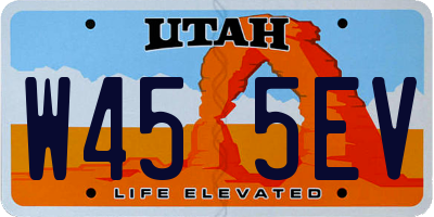 UT license plate W455EV