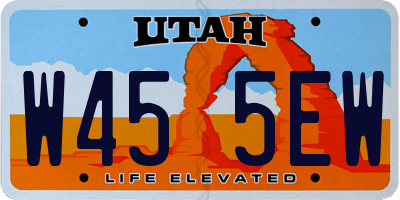 UT license plate W455EW