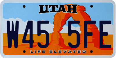 UT license plate W455FE