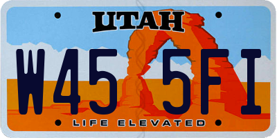 UT license plate W455FI