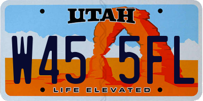 UT license plate W455FL