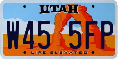 UT license plate W455FP