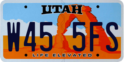 UT license plate W455FS
