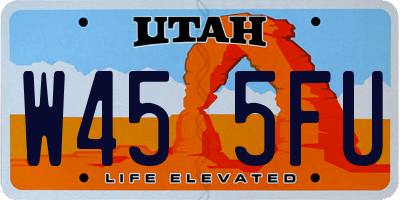 UT license plate W455FU