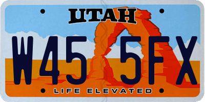 UT license plate W455FX