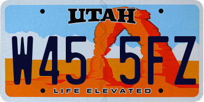 UT license plate W455FZ