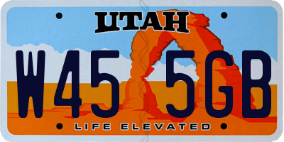 UT license plate W455GB