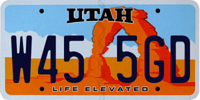 UT license plate W455GD
