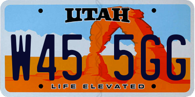 UT license plate W455GG