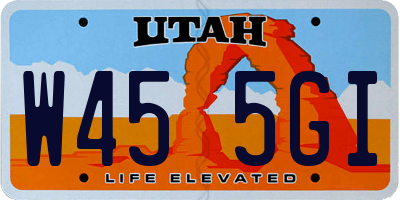 UT license plate W455GI