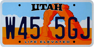UT license plate W455GJ