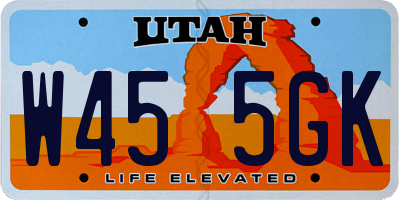 UT license plate W455GK