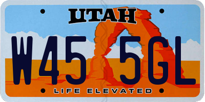 UT license plate W455GL
