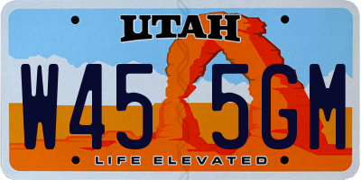 UT license plate W455GM